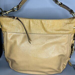 COACH L0893-12776 LARGE ZOE PATENT LEATHER HOBO SHOULDER BAG GOLD TONE HARDWARE